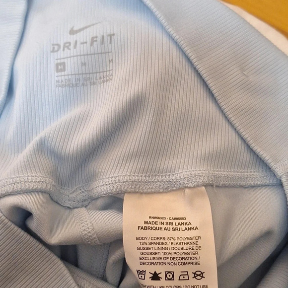 Nike ankle tie light blue ribbed leggings SZ M NWOT - Picture 7 of 7